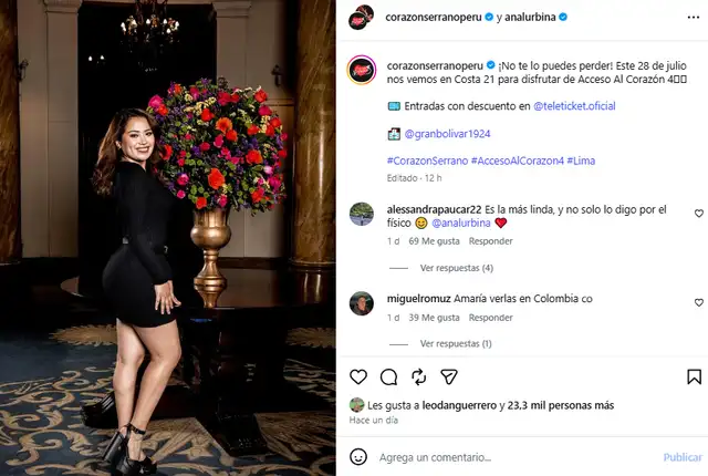 Ana Lucía Urbina se luce en publicación de Corazón Serrano.