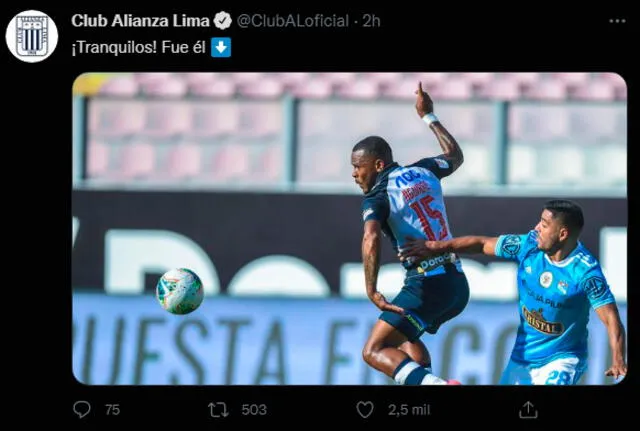 Mensaje de Alianza Lima sobre los rayos. | FUENTE: Twitter.   
