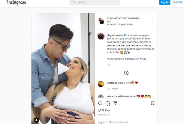 Deyvis Orosco dedica tiernas palabras de amor a su pareja