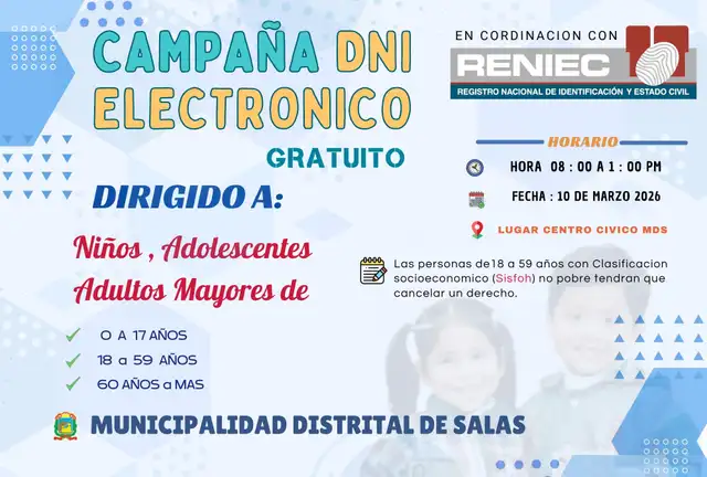 DNI electrónico gratis en Salas. Foto: Facebook.    