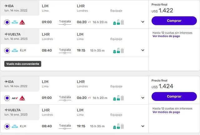 Costo del pasaje a Londres, ida y vuelta en Despegar.com   