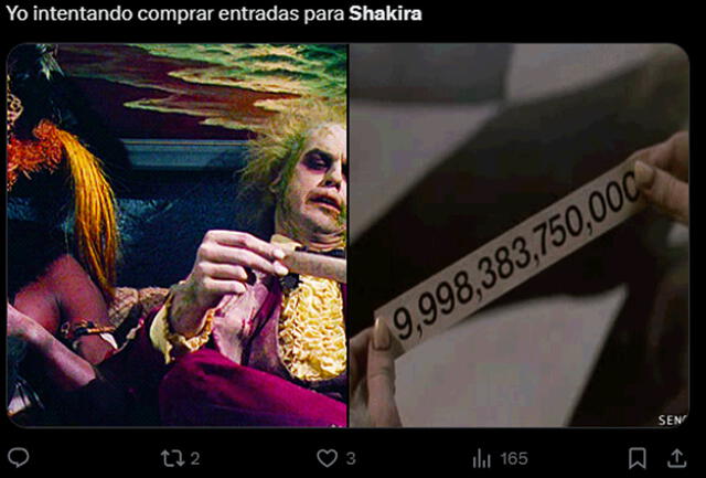 Memes del conciertos de Shakira. Foto: X