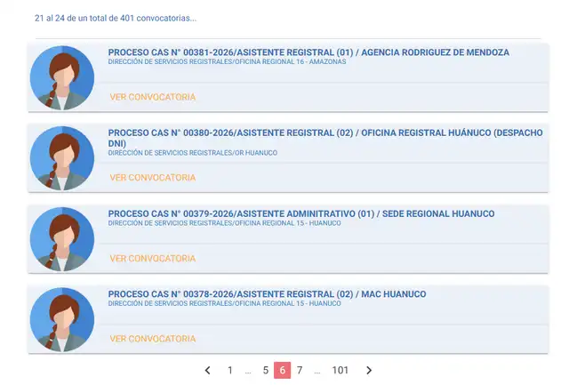 Reniec realiza convocatoria laboral CAS 2026.