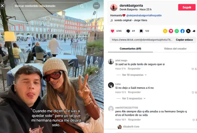 Hermano de Alejandra Baigorria demuestra su amor por su hermana.