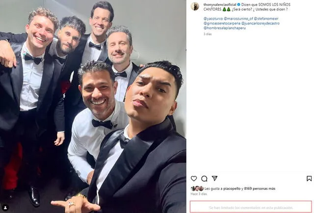 Thony Valencia bloqueó los comentarios en su Instagram.  