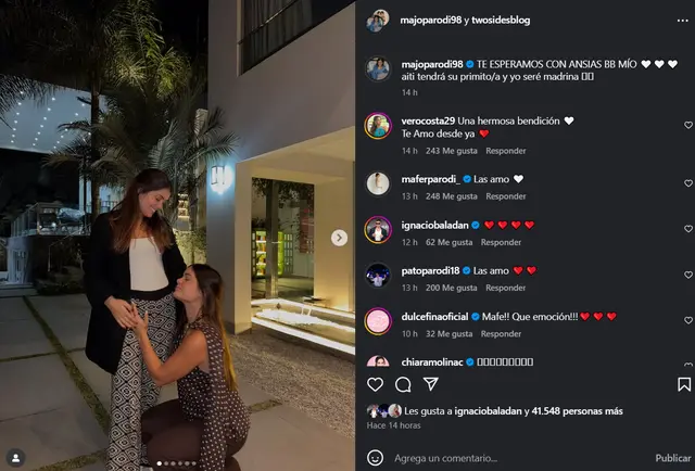 Majo Parodi emocionada por el embarazo de su hermana.