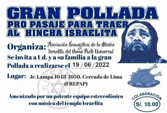 Se hace viral supuesta pollada pro pasaje para el Hincha Israelita. / FUENTE: Redes sociales.   