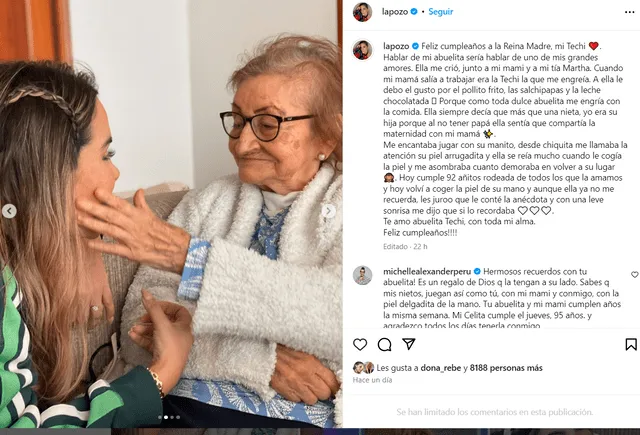 Ethel&nbsp;Pozo dedica especial saludo a su abuelita. Captura: Instagram    