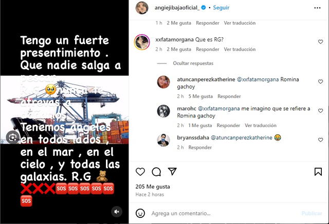  Angie Jibaja envía indirectas contra Romina Gachoy.    