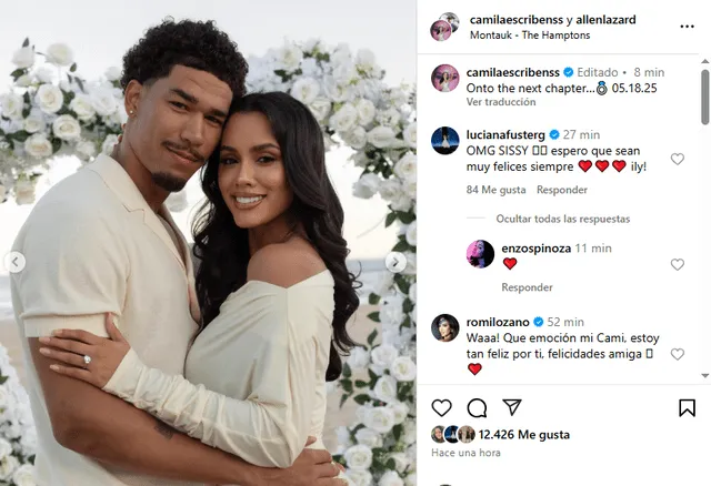 Camila Escribens y Allen Lazard se comprometieron a fines de mayo del 2025.