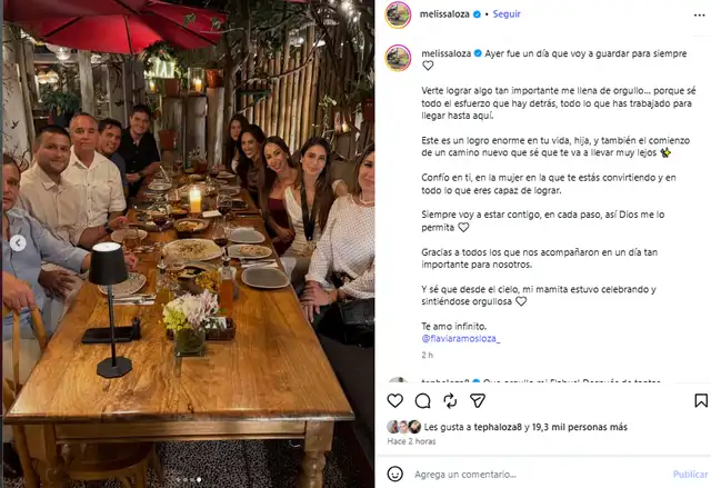 Melissa Loza celebró la graduación de su hija.