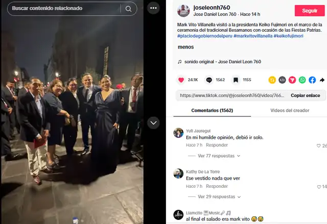 Mark Vito y su novia llamaron la atención de muchos al llegar a fiesta de Keiko Fujimori.