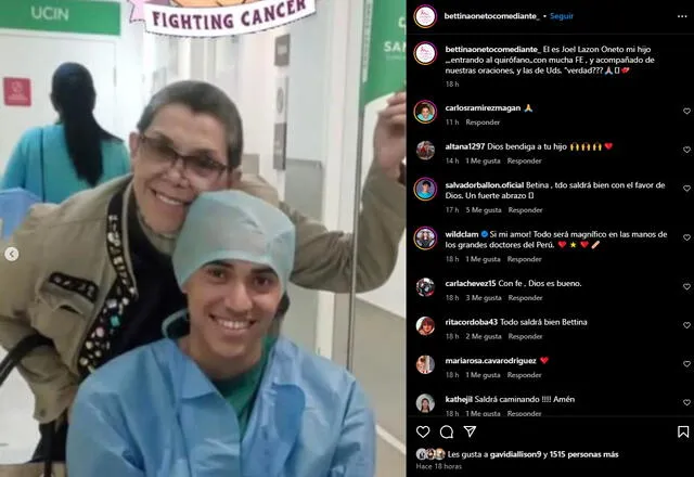 Bettina Oneto hizo un llamado a una cadena de oración por la salud de su hijo.