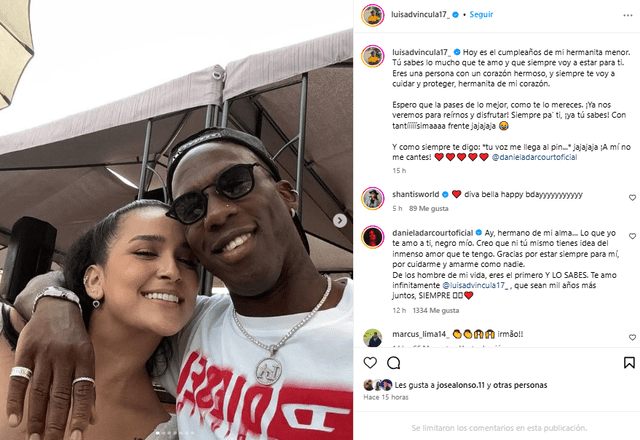 <em>Luis Advíncula le dedicó publicación a Daniela Darcourt por su cumpleaños. Captura: Instagram</em> <em>Luis Advíncula le dedicó publicación a Daniela Darcourt por su cumpleaños. Captura: Instagram</em>