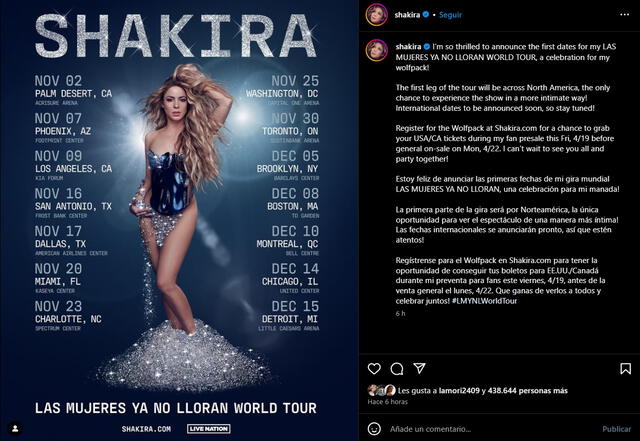 Shakira: todos los detalles de su tour mundial ‘Las Mujeres Ya No Lloran’.