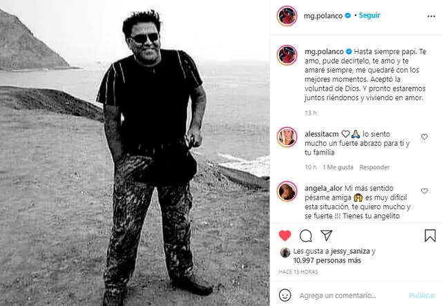 María Grazia Polanco despidió a su papá. FOTO: Instagram.   