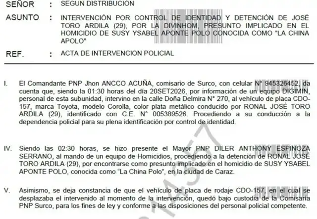 PNP captura a segundo implicado en el asesinato de la periodista 'China Polo' en Surco. PNP captura a segundo implicado en el asesinato de la periodista 'China Polo' en Surco.
