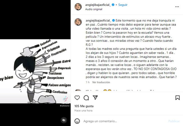 Angie Jibaja envía indirectas contra Romina Gachoy.   