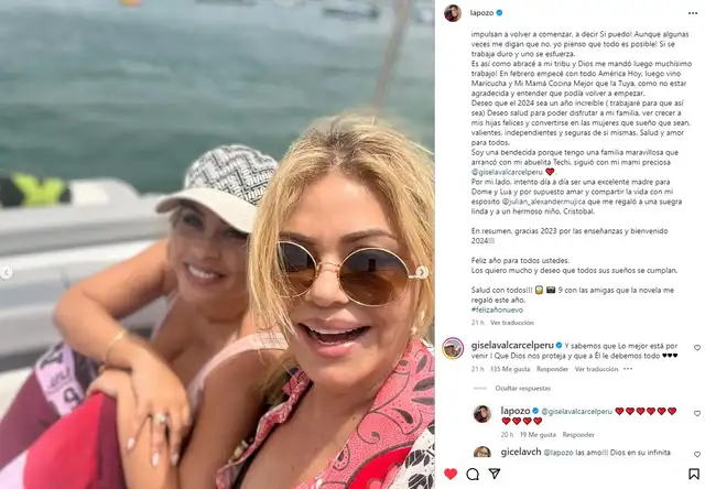Gisela y Ethel Pozo celebraron juntas el Año Nuevo, así lo mostraron en el Instagram.