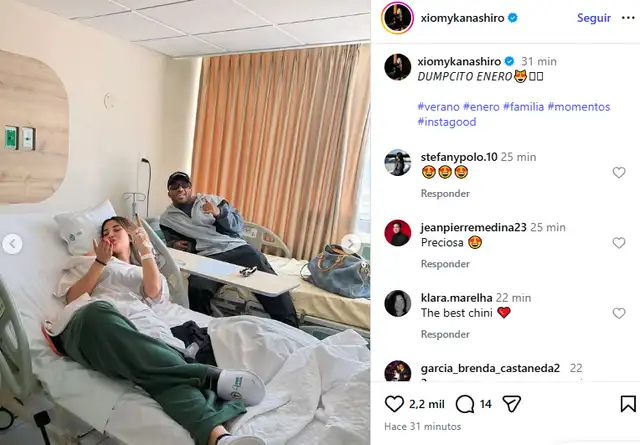 <em>Xiomy Kanashiro preocupa al mostrar imagen en la clínica. Captura: Instagram</em>   