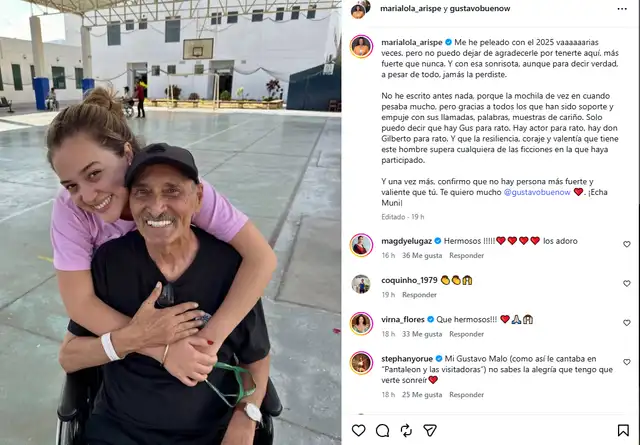  Marialola Arispe expone el estado de salud de Gustavo Bueno. Foto: Instagram.   