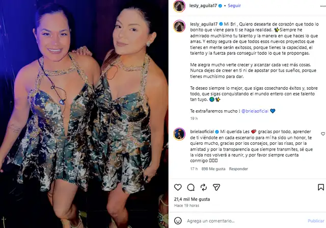 Lesly Águila dedicó una publicación a Briela Cirilo.