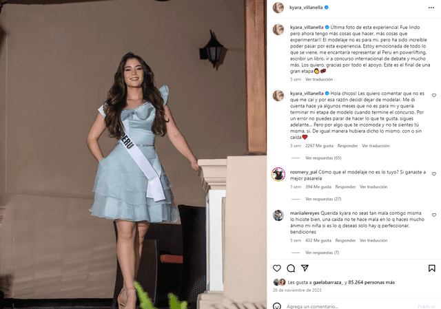  Kyara Villanella se retiró oficialmente de los concursos de belleza y modelaje.