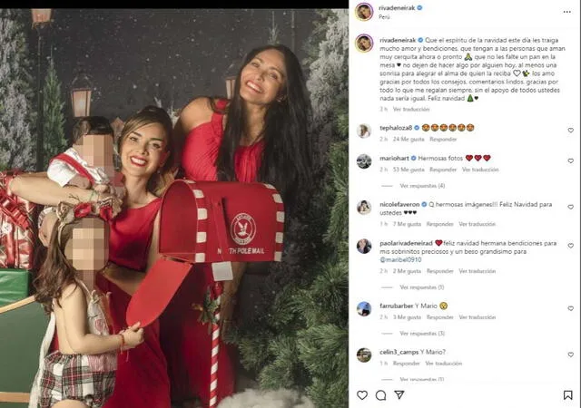 Korina Rivadeneira posa feliz con su mamá e hijos.   