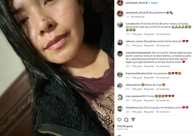  Usuarios apoyan a Yarita Lizeth tras revelar que pasa por un mal momento. Foto: Instagram   