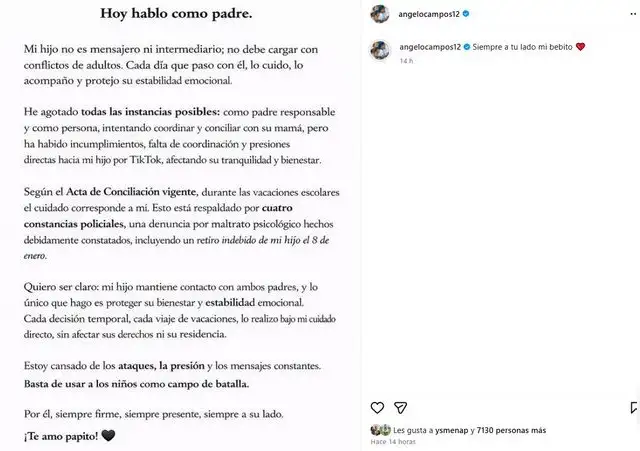 Ángelo Campos hace fuerte denuncia contra la madre de su hijo en medio de escándalo de Alianza Lima Ángelo Campos hace fuerte denuncia contra la madre de su hijo en medio de escándalo de Alianza Lima