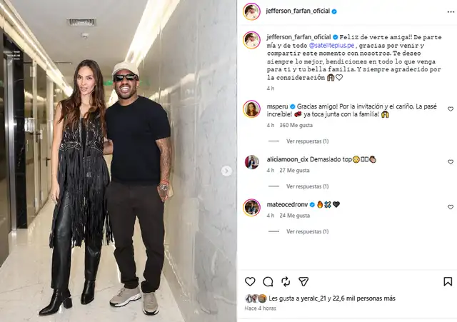 Jefferson Farfán y Natalie Vértiz se reencuentran.