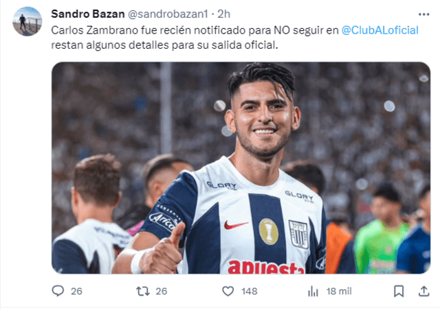 <strong><em>Sandro Bazán en X (Twitter). </em></strong> 