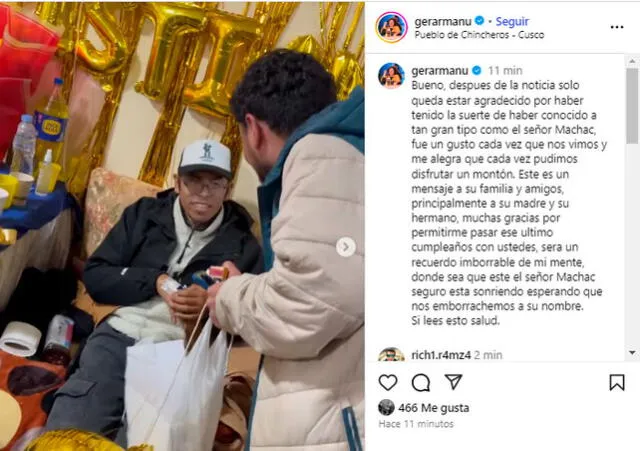 Mensaje de despedida de Gerarmanu a Machaq. Mensaje de despedida de Gerarmanu a Machaq.