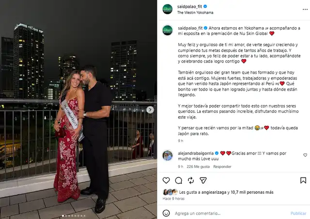 Said Palao realiza emotiva publicación para Alejandra Baigorria.