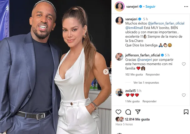 <em>Vanessa Jerí emocionada por logro de Jefferson Farfán. Captura: Instagram</em>   