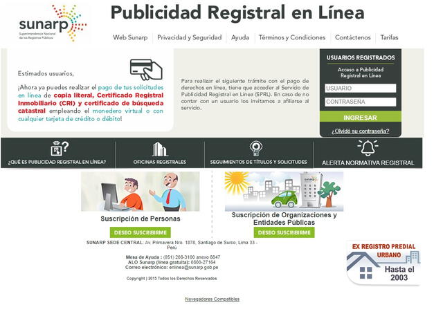 Debes ingresar a la web de Sunarp para solicitar tu partida registral.   