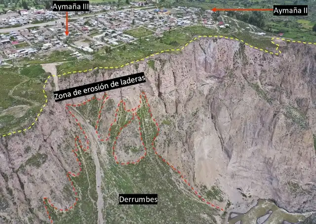 Habitantes de Cotahuasi en alerta: dos sectores están en grave riesgo de deslizamiento.