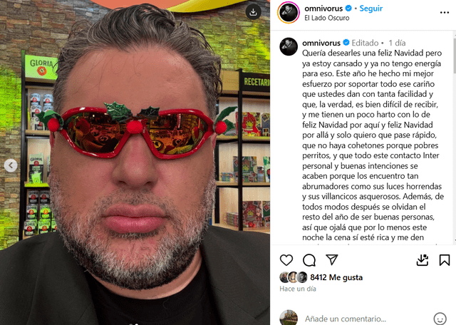  <strong>El duro mensaje de Javier Masías por Navidad.</strong>   