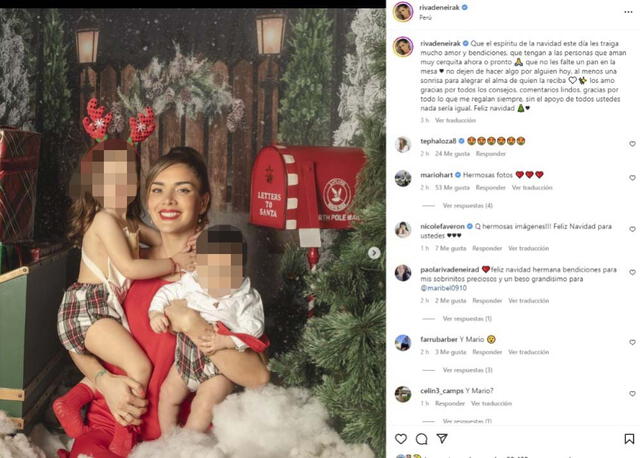 Korina Rivadeneira posa feliz con sus hijos.   