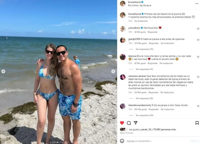 Richard Acuña y Brunella Horna disfrutan de sus días libres en Miami