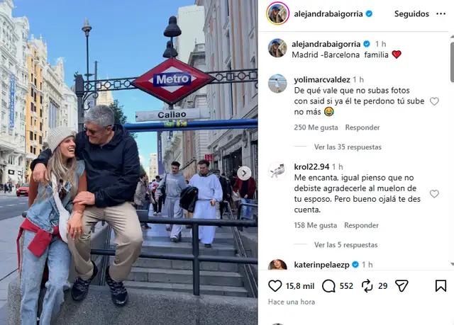 Alejandra Baigorria publicó fotografías familiares sin su esposo.