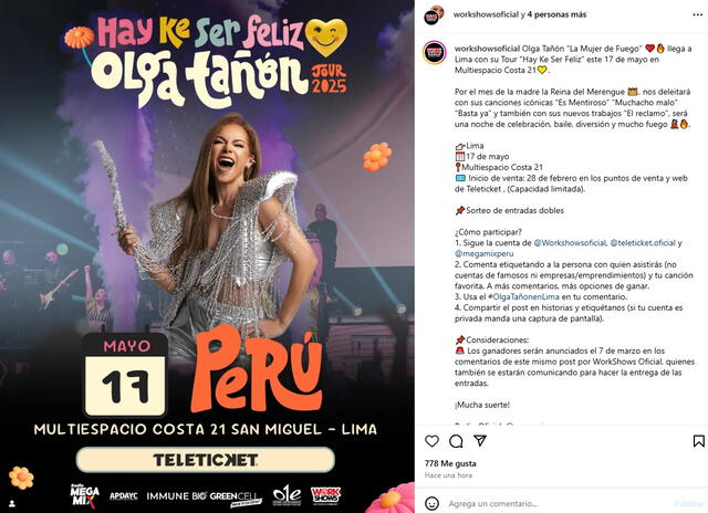 Olga Tañón llega a Lima con su tour 'Hay ke ser feliz'