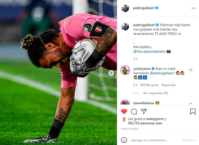Pedro Gallese reconoce que no quedar en el tercer lugar fue un golpe fuerte. | FUENTE: Instagram.   
