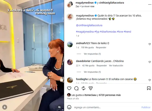 Magaly Medina comparte su felicidad al anunciar que se volverá a casar.