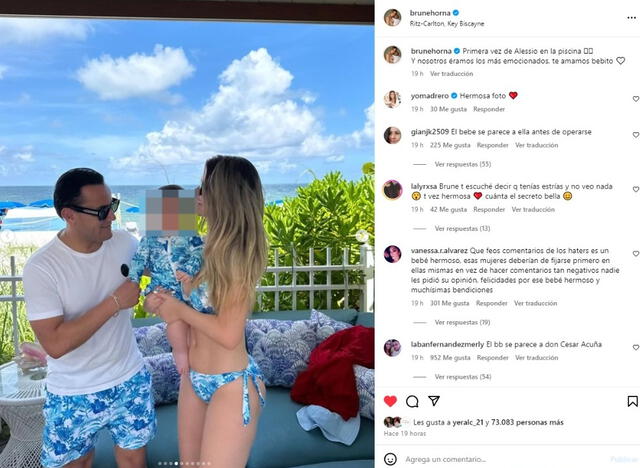 Richard Acuña y Brunella Horna disfrutan de sus días libres en Miami junto a su bebé