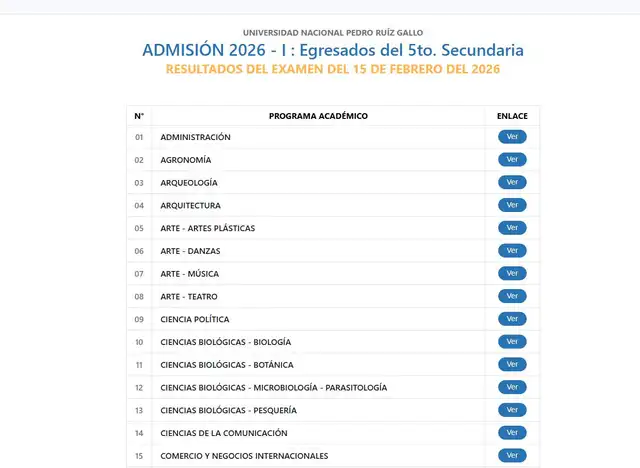 <strong> La UNPRG ya publicó la lista oficial de ingresantes del examen de admisión 2026-I</strong>   