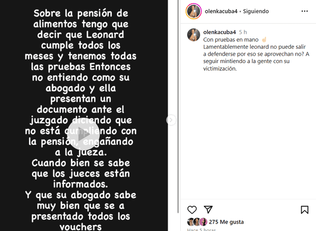 Olenka Cuba defiende a Leonard León de Karla Tarazona.