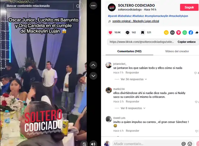Integrantes de La Bella Luz festejan cumpleaños de Mackeily Lujan.
