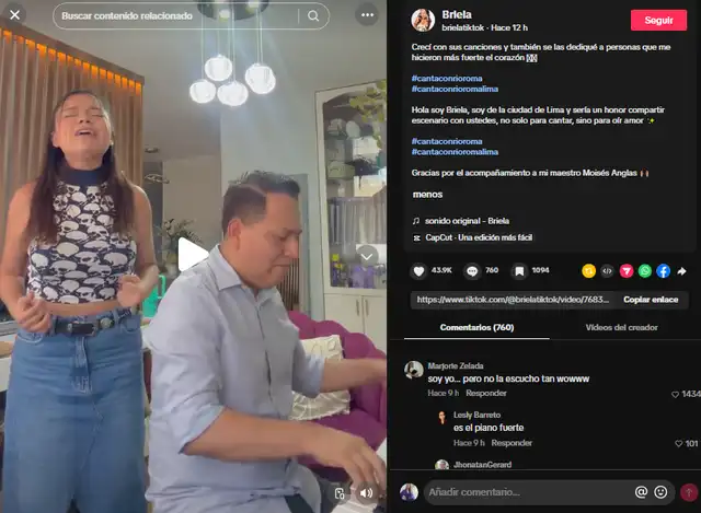 Briela Cirilo buscar cantar junto a Rio Roma.