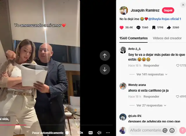 Sheyla Rojas grabó tierno video con Joaquín Ramírez. Sheyla Rojas grabó tierno video con Joaquín Ramírez.